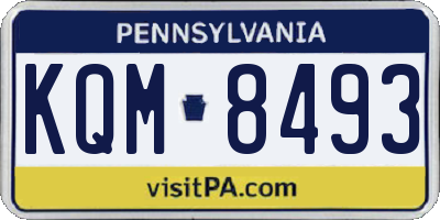 PA license plate KQM8493