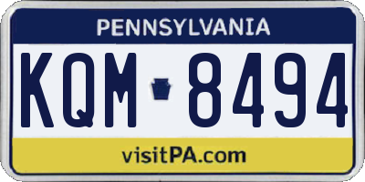 PA license plate KQM8494