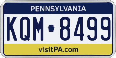PA license plate KQM8499