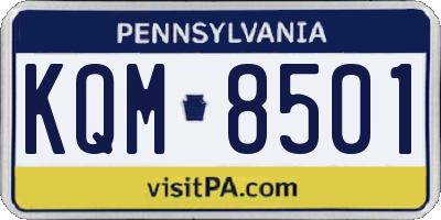 PA license plate KQM8501