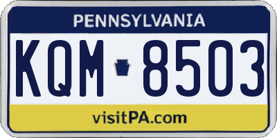 PA license plate KQM8503