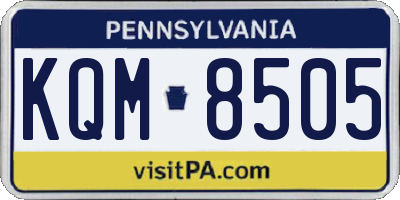 PA license plate KQM8505
