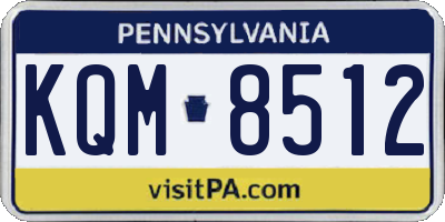 PA license plate KQM8512