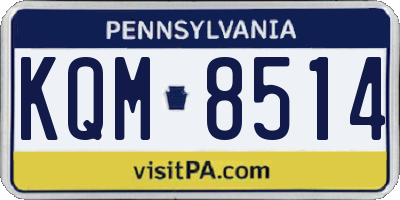 PA license plate KQM8514