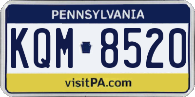 PA license plate KQM8520