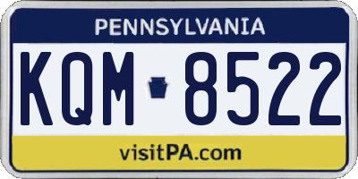 PA license plate KQM8522