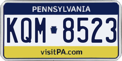 PA license plate KQM8523