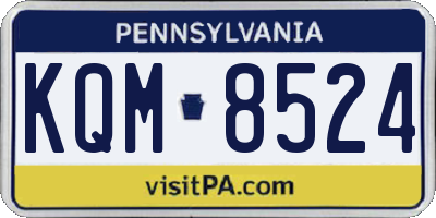 PA license plate KQM8524
