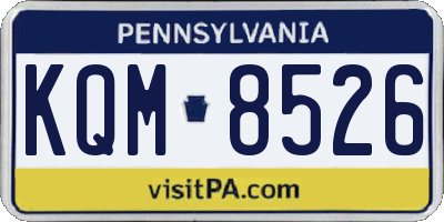 PA license plate KQM8526
