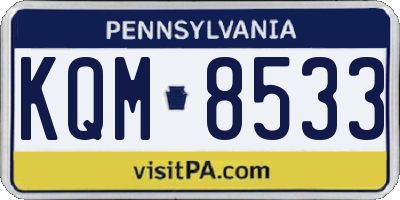 PA license plate KQM8533
