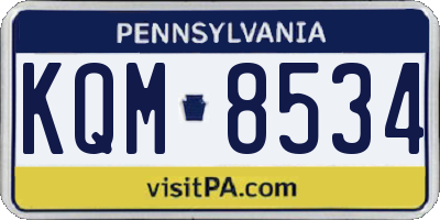 PA license plate KQM8534