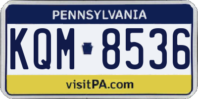PA license plate KQM8536