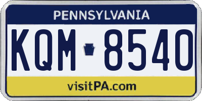 PA license plate KQM8540