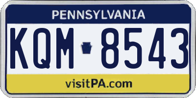 PA license plate KQM8543