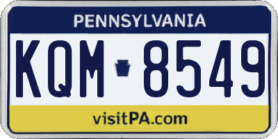 PA license plate KQM8549