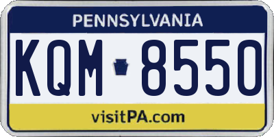 PA license plate KQM8550