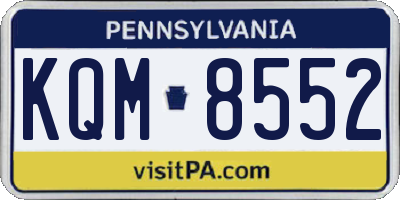 PA license plate KQM8552