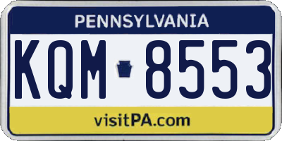 PA license plate KQM8553