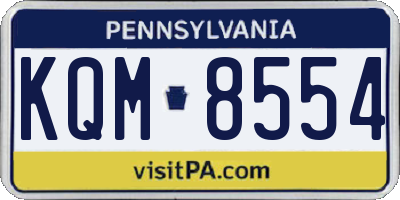 PA license plate KQM8554
