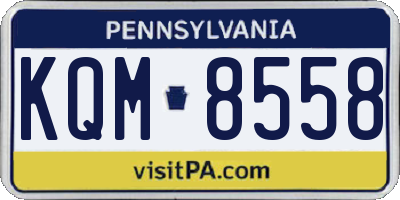 PA license plate KQM8558