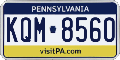 PA license plate KQM8560