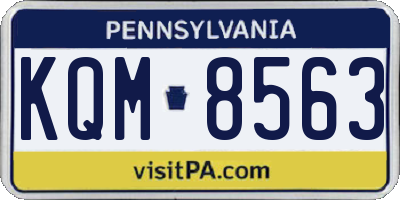 PA license plate KQM8563