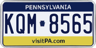 PA license plate KQM8565