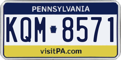 PA license plate KQM8571