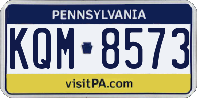 PA license plate KQM8573