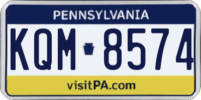 PA license plate KQM8574