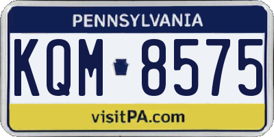PA license plate KQM8575