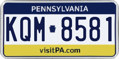 PA license plate KQM8581