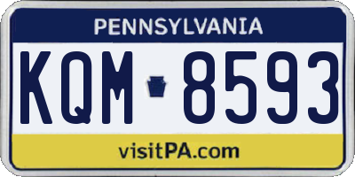 PA license plate KQM8593