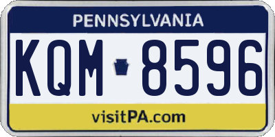 PA license plate KQM8596