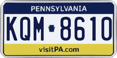 PA license plate KQM8610