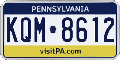 PA license plate KQM8612