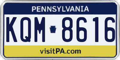 PA license plate KQM8616