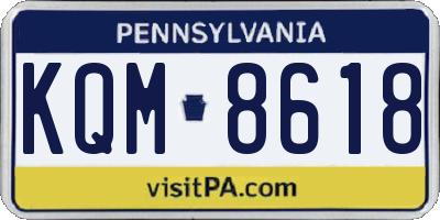 PA license plate KQM8618