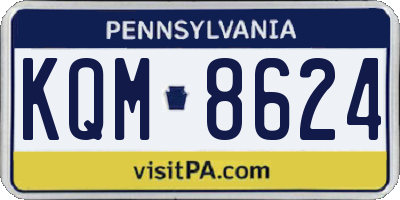 PA license plate KQM8624