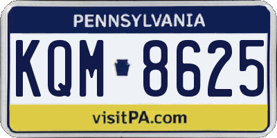 PA license plate KQM8625