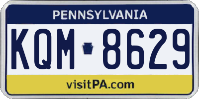 PA license plate KQM8629