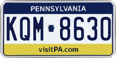 PA license plate KQM8630