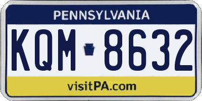PA license plate KQM8632