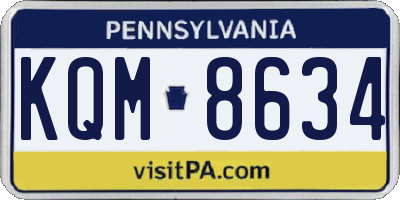 PA license plate KQM8634