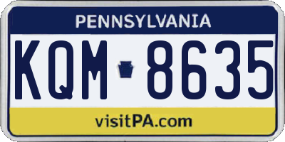 PA license plate KQM8635