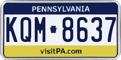 PA license plate KQM8637