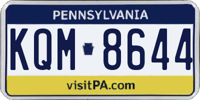 PA license plate KQM8644