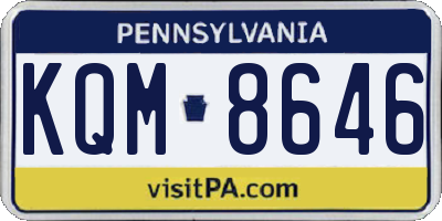 PA license plate KQM8646