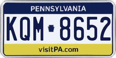 PA license plate KQM8652