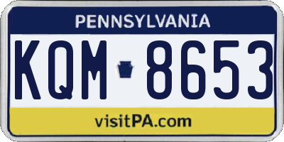 PA license plate KQM8653